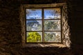 Old window on abandoned building Royalty Free Stock Photo