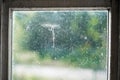 old dirty window in an abandoned house Royalty Free Stock Photo