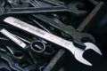 Old dirty wrenches Royalty Free Stock Photo