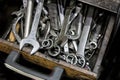 old dirty wrenches Royalty Free Stock Photo