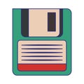 Old diskette computer storage blue lines Royalty Free Stock Photo