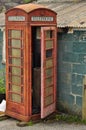 Old dismantled English telephone box. Royalty Free Stock Photo