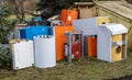 Old dismantled heating and water heater at a junkyard