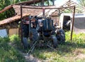 Old and dismantled open cabin tractor Royalty Free Stock Photo