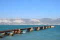 Old dismantled rusty pier. The destroyed pier Royalty Free Stock Photo