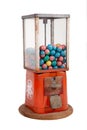 Old dispenser with colorful eggs inside