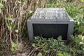 Old disposed of television in nature