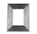 Old distressed antique grunge grey wood picture frame isolated on white Royalty Free Stock Photo