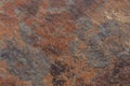 Old Distressed Brown Terracotta Copper Rusty Stone Background with Rough Texture Multicolored Inclusions. Stained Gradient