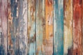 old and distressed cracked painted fence panels in varying colors