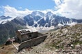 Old disturbed house in Caucasus mountains Royalty Free Stock Photo