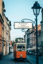 Old disused antique tram in Bydgoszcz