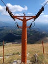 Old disused chairlift structure in Abruzzo Royalty Free Stock Photo