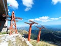 Old disused chairlift structure in Abruzzo Royalty Free Stock Photo
