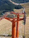 Old disused chairlift structure in Abruzzo Royalty Free Stock Photo