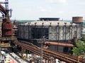 Old disused gasholder Gong in Czech Republic Royalty Free Stock Photo