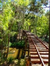 old disused railway bridge over stream Royalty Free Stock Photo