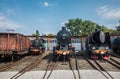 Old locomotives in the transport museum Royalty Free Stock Photo