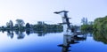 Old Diving Platform Coate Water Country Park , Swindon , England Royalty Free Stock Photo