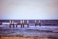 Old dock and sea photograph