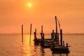 Old dock sunset Royalty Free Stock Photo