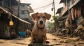 Dog Sitting On Alleyway: A Raw And Authentic Art Of Burma In 32k Uhd