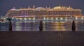 Old Doha port (Mina District) in Doha, Qatar night shot Royalty Free Stock Photo