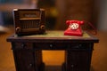 Old Dollhouse Radio and Red Phone Royalty Free Stock Photo