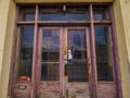 Old door of an abandoned buildiing