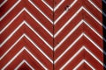 old door boards painted red and white, texture pattern background Royalty Free Stock Photo