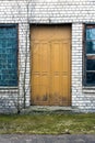 Old door in brick house