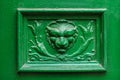 Old door decoration - Lion head Royalty Free Stock Photo