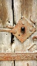 Old door detail, Church of Santa MarÃÂ­a de Porqueres Royalty Free Stock Photo