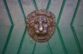 Old door detail with a lion head, in Prague, Czech Republic Royalty Free Stock Photo