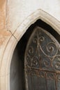 Old door detail at the Roussillon cemetery, Roussillon, Vaucluse, Provence-Alpes-CÃÂ´te d`Azur Royalty Free Stock Photo