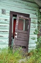 Old Door Falling of Hinges of Historic Cabi