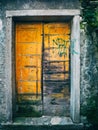 Old door with graffitis Royalty Free Stock Photo