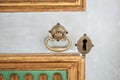 Old door handle with keyhole Royalty Free Stock Photo