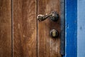 Old door handle and locker Royalty Free Stock Photo