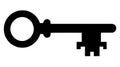 Old door key vector icon illustration isolated on white background Royalty Free Stock Photo