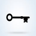 Old door key vector icon illustration isolated on white background Royalty Free Stock Photo