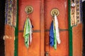 Old Door Knocker of Likir Gompa Tibet Buddhsim Temple Royalty Free Stock Photo