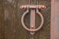 The Old door knocker. wood Royalty Free Stock Photo