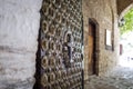 Old door leading to the monastery Royalty Free Stock Photo