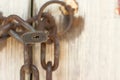 Old door with lock and chain Royalty Free Stock Photo