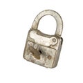 Vintage old lock isolate on white background Royalty Free Stock Photo