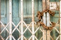 Old door locked with key Royalty Free Stock Photo