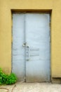 Old Door Locked with Padlock