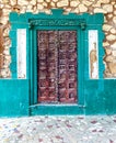 Old Door of Majunga, Madagascar Royalty Free Stock Photo