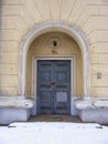 Old door in Minsk, Stalin`s ampire neoclassicism, Belarus